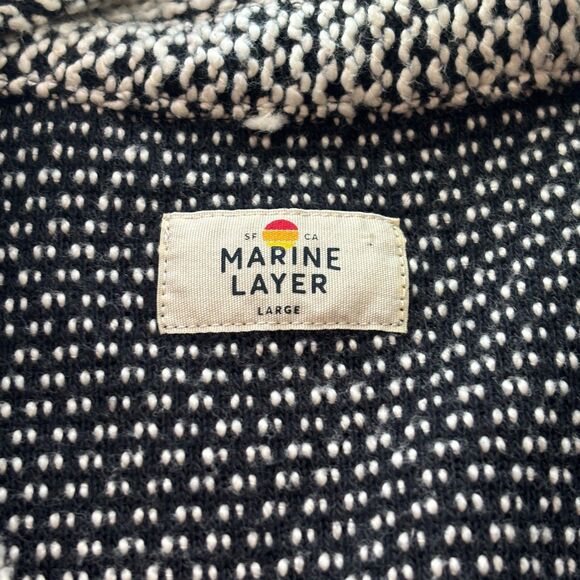 Marine Layer Birdseye Knit Blazer Black White Contrast Size Large - Picture 12 of 16